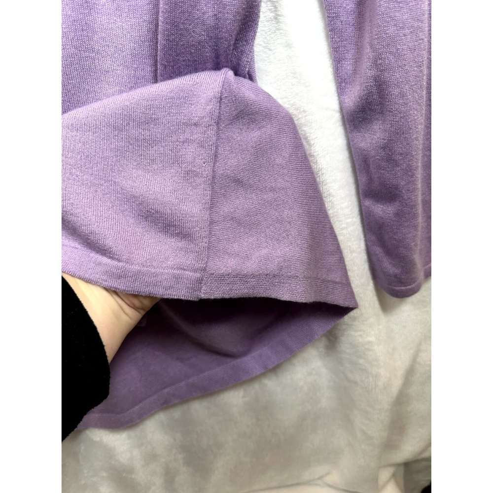 J.Jill Sweater Cardigan Size Medium Single Button Closure Long Sleeve Purple - Picture 7 of 9